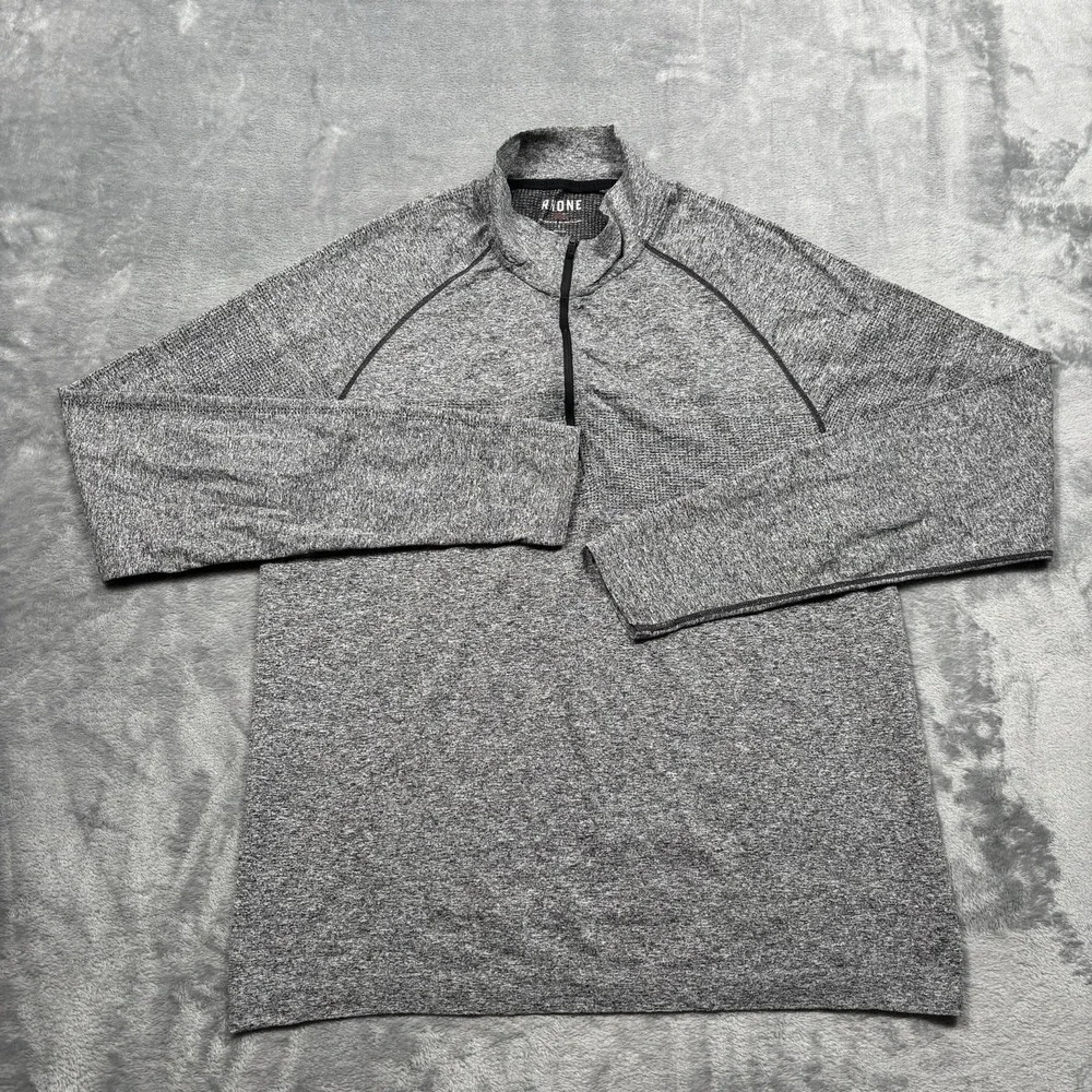 Rhone Celliant Seamless Quarter Zip Performance Stretch Pullover Mens Large Grey